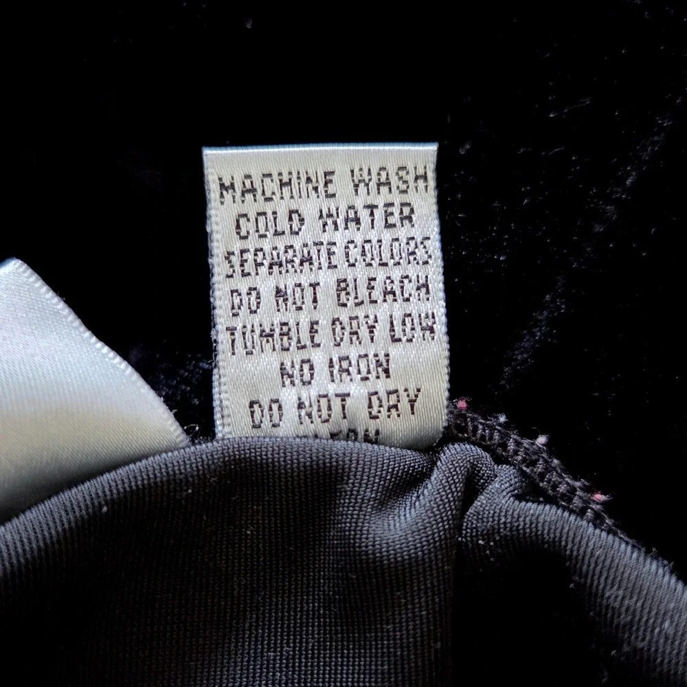 VTG Chicos Private Edition Black Velvet Wide Straight Leg Pants Stretch Size 2/L - Picture 4 of 4